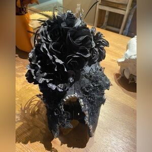 Gothic cow skull Black Floral & lace 100% genuine